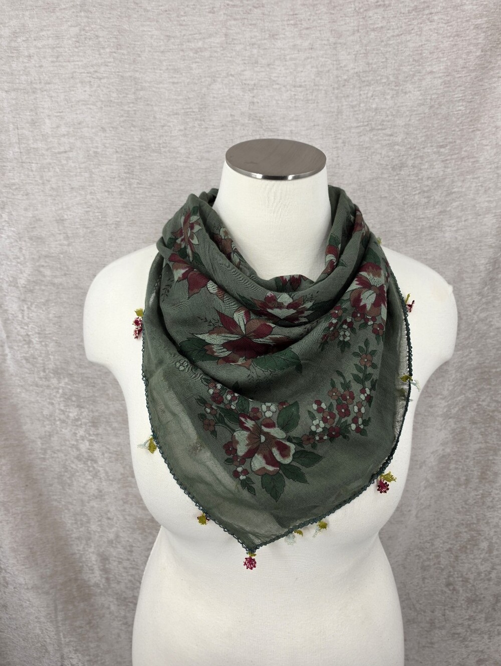 Antique Vintage Oya Scarf Needlelace Silk Cotton Handcrafted